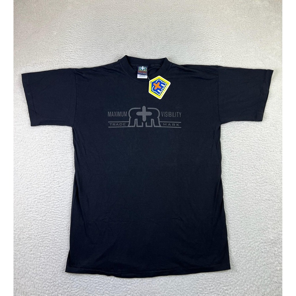 Reactor Maximum Visibility Shirt Mens Large Black Made USA Graphic Tee 90s